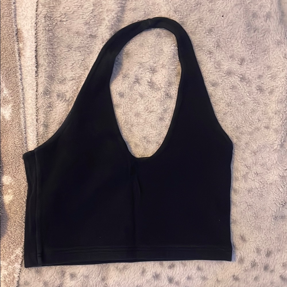 Black Halter Crop Top